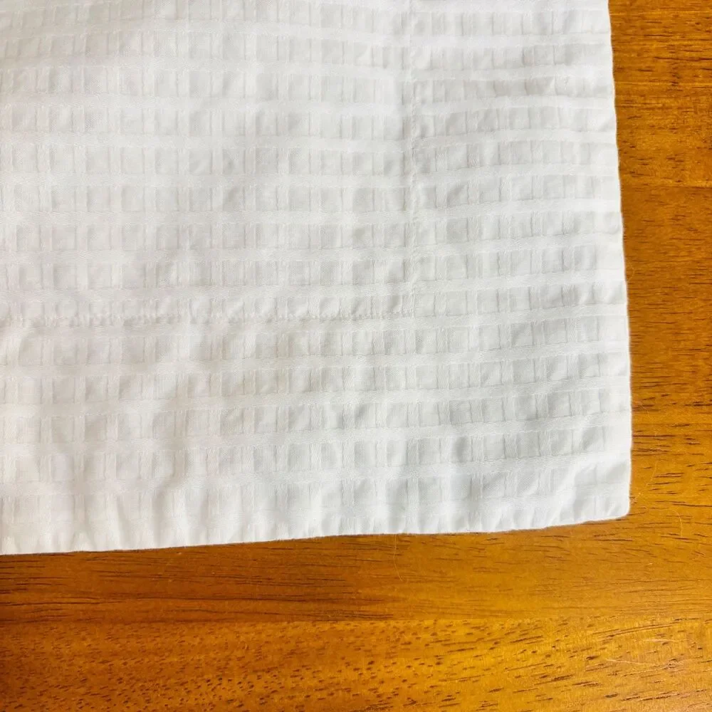 Pratesi Pillow Cover Boudoir Small White Windowpane Made in Italy Fine Cotton